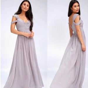 Lulus Make Me Move grey maxi dress